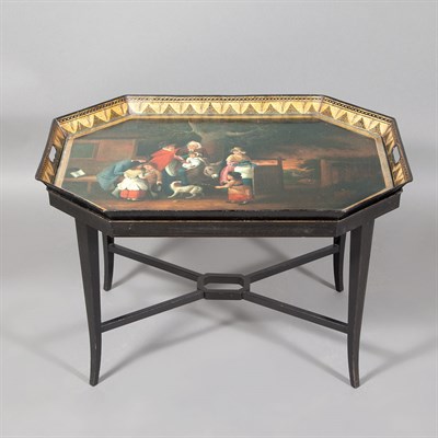 Lot 176 - Regency Style Tole Painted Tray Mid 19th...
