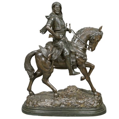 Lot 298 - Bronze Patinated Metal Equestrian Figure of an...