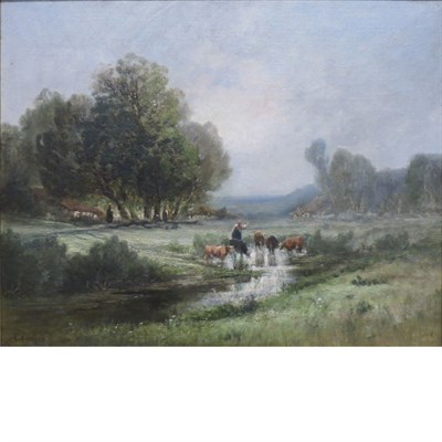 Lot 37 - Manner of Constant Troyon Cows Drinking at a...