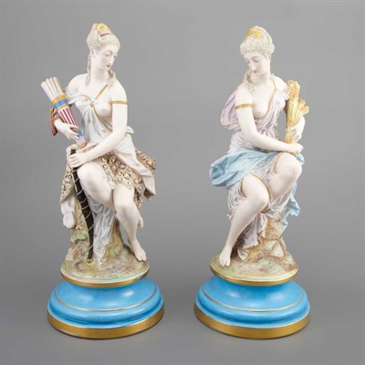 Lot 133 - Pair of Continental Cold Painted Bisque...