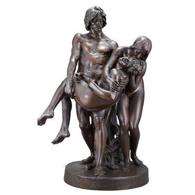 Lot 433 - French Bronze Figural Group of Adam and Eve...