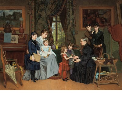 Lot 21 - Louis Edmond Pomey French, 1831-1891 La Fete...