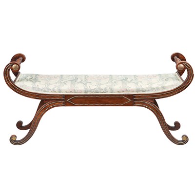 Lot 368 - Regency Brass Mounted Rosewood Window Seat In...