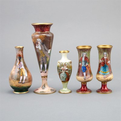 Lot 152 - Group of Five French Enameled Metal Cabinet...