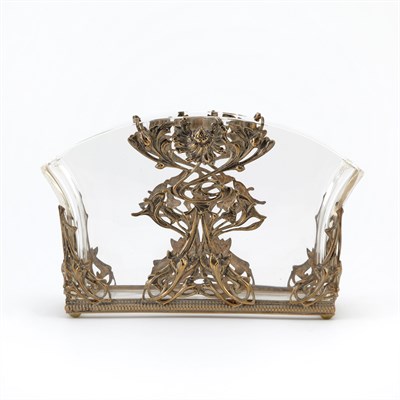 Lot 278 - Continental Art Nouveau Silver Plate and Glass...