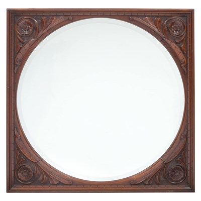 Lot 345 - American Modern Gothic Carved Mahogany Mirror...