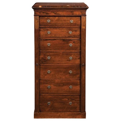Lot 568 - Victorian Rosewood Wellington Chest of Drawers...