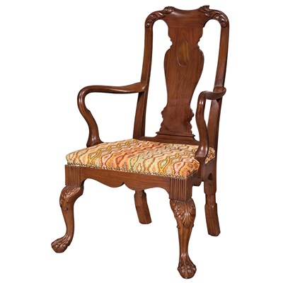 Lot 423 - Chinese Export Hardwood Open Armchair 19th...