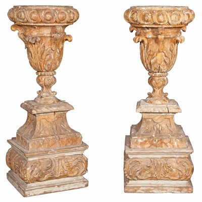 Lot 465 - Pair of Italian Faux Marble and Parcel Gilt...