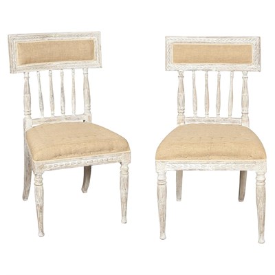 Lot 527 - Pair of Swedish Neoclassical White Painted...