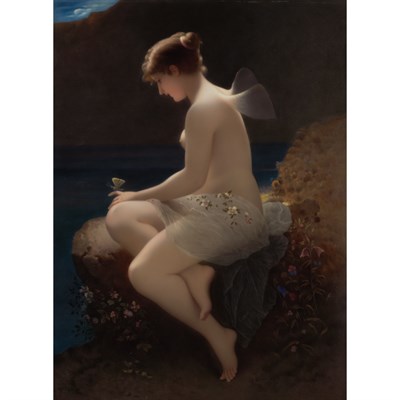 Lot 197 - Framed KPM Painted Porcelain Plaque of Psyche...