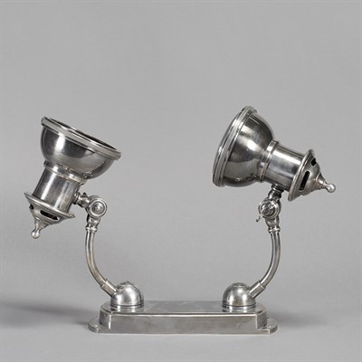 Lot 143 - Two Chromed Metal Wall Mounted Lamps Height of...