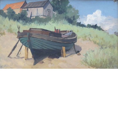 Lot 53 - 20th Century School Beached Boat Signed...