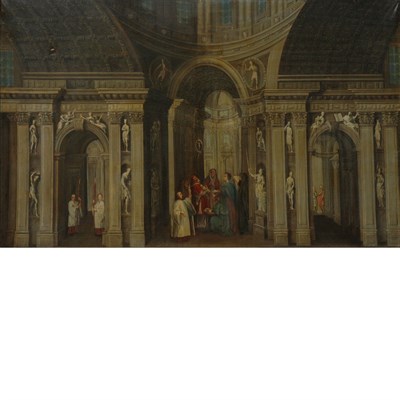 Lot 19 - Manner of Pieter Neefs The Presentation in the...