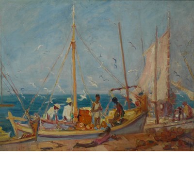 Lot 34 - Rachel V. Hartley American, 1884-1955 Harbor,...