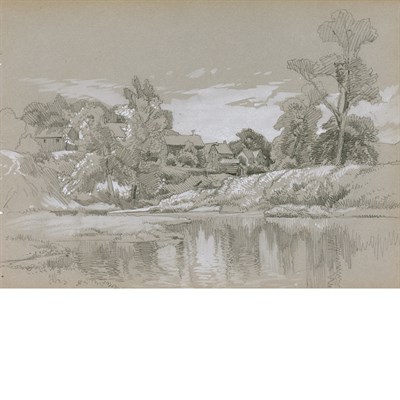 Lot 57 - Peter Moran American, 1841-1914 Old Farm,...