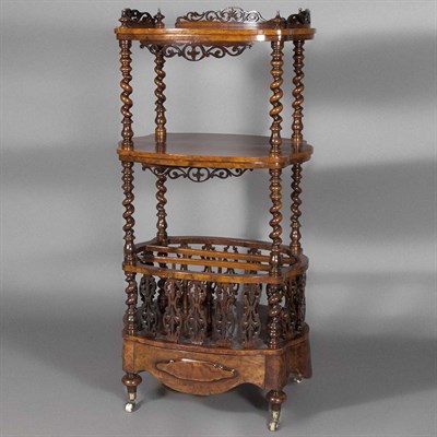 Lot 736 - Victorian Walnut Etagere The galleried shaped...