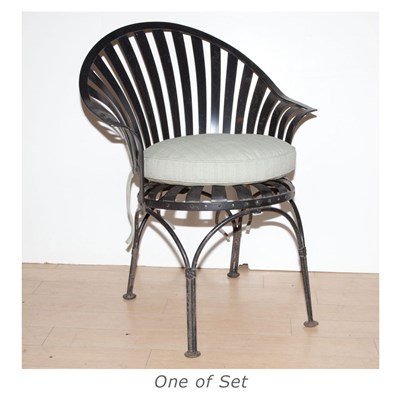 Lot 326A - Set of Four Painted Iron Armchairs