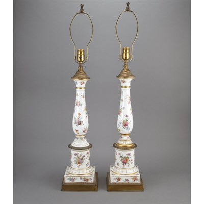 Lot 453 - Pair of Gilt and Polychrome Decorated...