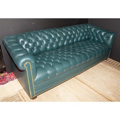 Lot 111 - Leather Upholstered Chesterfield Length 7 feet...