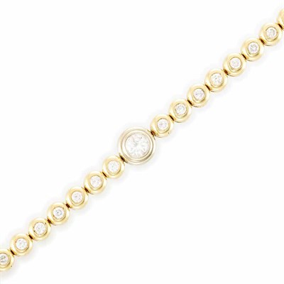 Lot 288 - Two-Color Gold and Diamond Bracelet