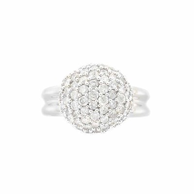 Lot 925 - White Gold and Diamond Ball Ring