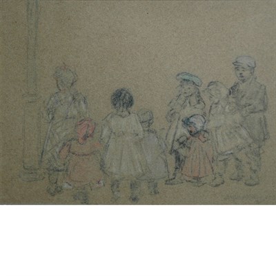 Lot 78 - Jerome Myers American, 1867-1940 Children by a...