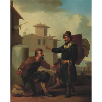 Lot 41 - Johannes Lingelbach Dutch, 1622-1674 A Peddler...