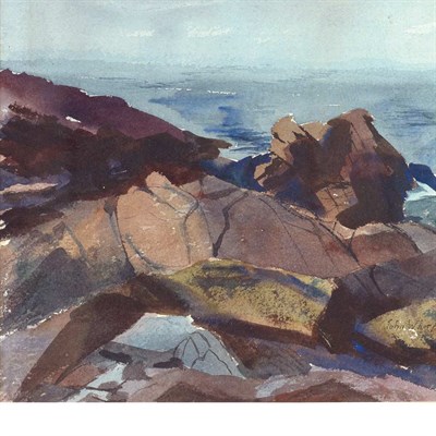 Lot 93 - John Whorf American, 1903-1959 Coastal Rocks...