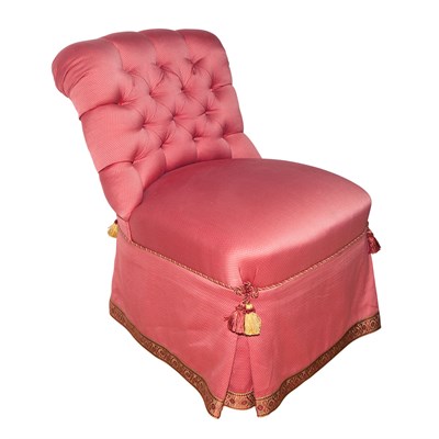 Lot 526 - Pair of Upholstered Slipper Chairs