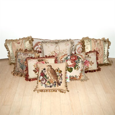Lot 604 - Group of Ten Aubusson Pillows