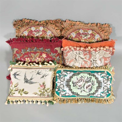 Lot 543 - Group of Six Victorian Style Bead Embroidered...