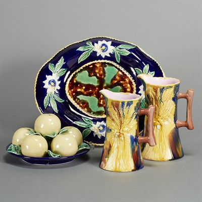 Lot 448 - Group of Majolica Style Pottery Items Length...
