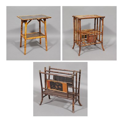 Lot 447 - Two Bamboo Tables; And a Similar Canterbury...