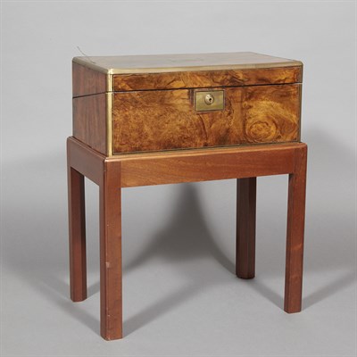 Lot 326 - Regency Brass Mounted Walnut Writing Box on...