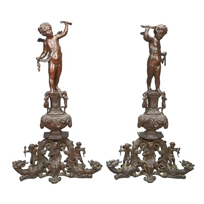 Lot 457 - Pair of Italian Renaissance Revival Bronze...