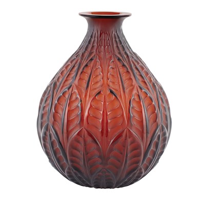 Lot 618 - R. Lalique Molded Glass Malesherbes Vase...