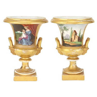 Lot 220 - Pair of Paris Figural and Landscape Decorated...