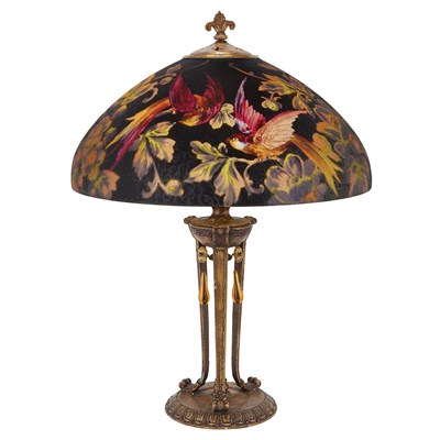 Lot 350 - Handel Co. Polychrome Decorated Spelter and...