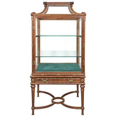 Lot 119 - Edwardian Carved Oak Display Case on Stand F....
