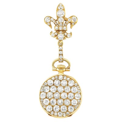 Lot 307 - Antique Gold and Diamond Lapel Watch, Tiffany & Co.