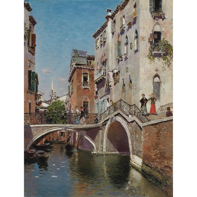 Lot 4 - Martin Rico y Ortega Spanish, 1833-1908 Along...