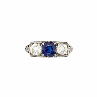 Lot 484 - Platinum, Sapphire and Diamond Ring