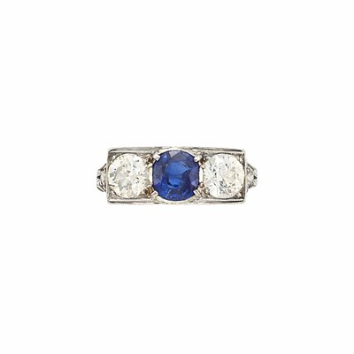 Lot 124 - Platinum, Sapphire and Diamond Ring