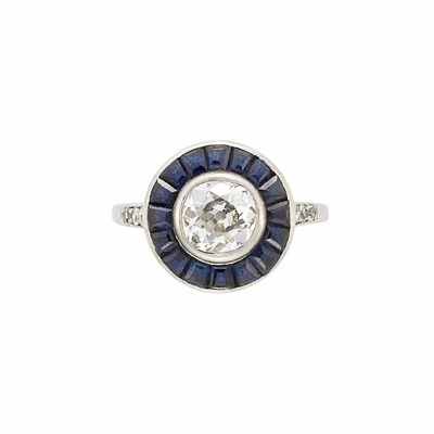 Lot 119 - Platinum, Diamond and Sapphire Ring