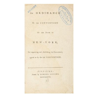 Lot 89 - [NEW YORK] An Ordinance of the Convention of...