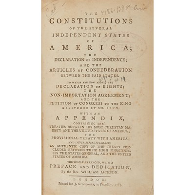Lot 39 - [CONSTITUTIONS] The Constitutions of the...