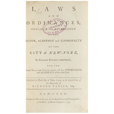 Lot 148 - [NEW YORK CITY LAWS] Laws and ordinances,...
