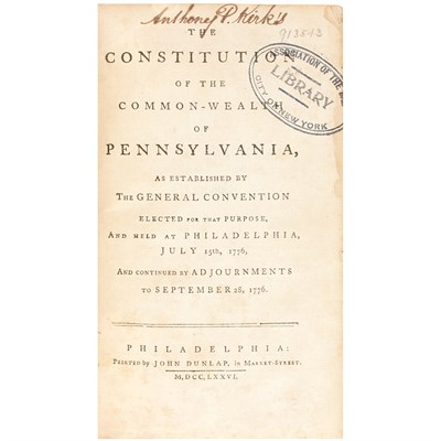 Lot 93 - [PENNSYLVANIA] The Constitution of the...