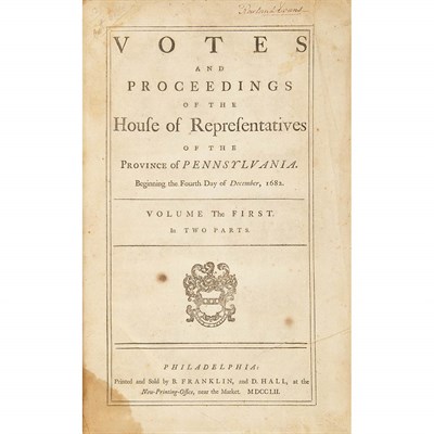 Lot 72 - [BENJAMIN FRANKLIN IMPRINT - PENNSYLVANIA]...
